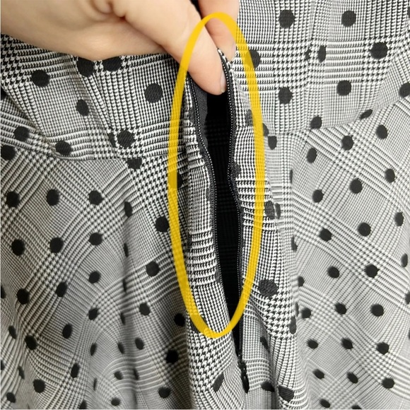 Elle Gray Glen Plaid Polka Dot Houndstooth Fit & Flare Sleeveless Dress - Picture 14 of 14